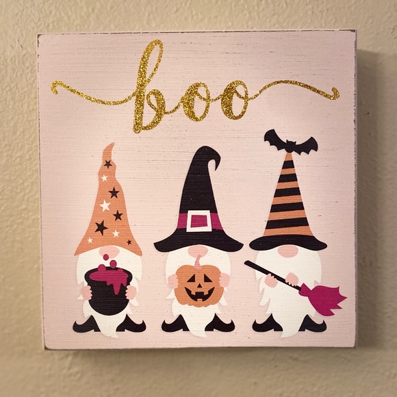 Halloween Gnome Sign, Halloween Witch Gnome Wood Sign, Halloween Gnome Decor - Picture 2 of 16